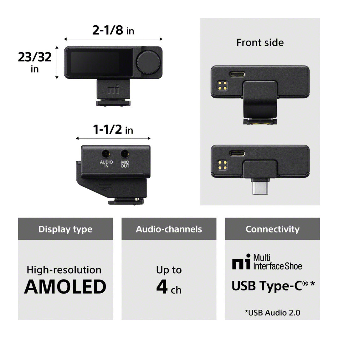 Sony ECM-W5R Wireless Microphone Receiver with AMOLED Display (Black)