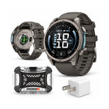 Garmin fenix 9 AMOLED GPS 47mm Smartwatch (Titanium/Pebble Gray) with Case and Accessory Bundle