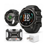Garmin fenix 9 AMOLED GPS 47mm Smartwatch (Carbon Gray DLC Titanium/Black) with Case and Accessory