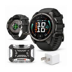 Garmin fenix 9 AMOLED GPS 47mm Smartwatch (Carbon Gray DLC Titanium/Black) with Case and Accessory