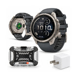 Garmin fenix 9 Pro 47mm AMOLED inReach GPS Smartwatch (Titanium/Black) Bundle with Case & Accessory