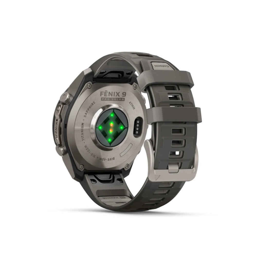 Garmin fenix 9 Pro Solar 47mm GPS Smartwatch (Titanium Pebble/Silver Gray) with Case and Accessory