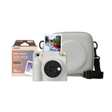Fujifilm instax Square 2 Instant Camera Bundle with Soft Haze Film and Protective Case (Misty White)
