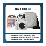 Fujifilm instax Square 2 Instant Camera Bundle with Soft Haze Film and Protective Case (Misty White)