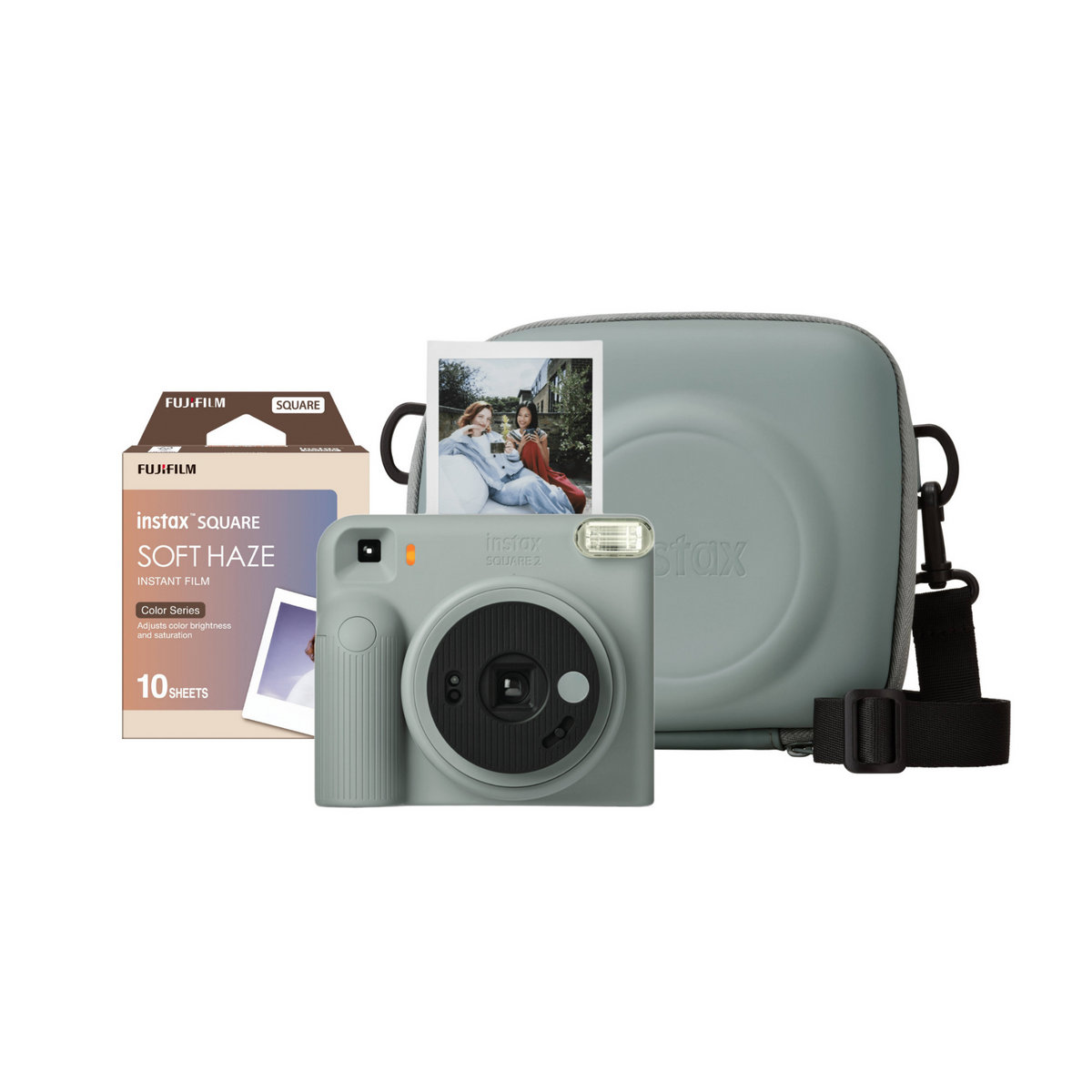 Fujifilm instax Square 2 Instant Camera Bundle with Soft Haze Film and Protective Case (Slate Blue)