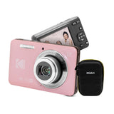 Kodak PixPro Friendly Zoom FZ55 16MP 1080p Digital Camera (Pastel Pink) with Compact Case Bundle