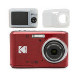 Kodak PixPro FZ45 Friendly Zoom 16MP 1080p Digital Camera (Red) with Clear Silicone Case Bundle