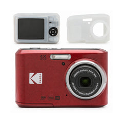 Kodak PixPro FZ45 Friendly Zoom 16MP 1080p Digital Camera (Red) with Clear Silicone Case Bundle