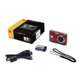 Kodak PixPro FZ45 Friendly Zoom 16MP 1080p Digital Camera (Red) with Clear Silicone Case Bundle