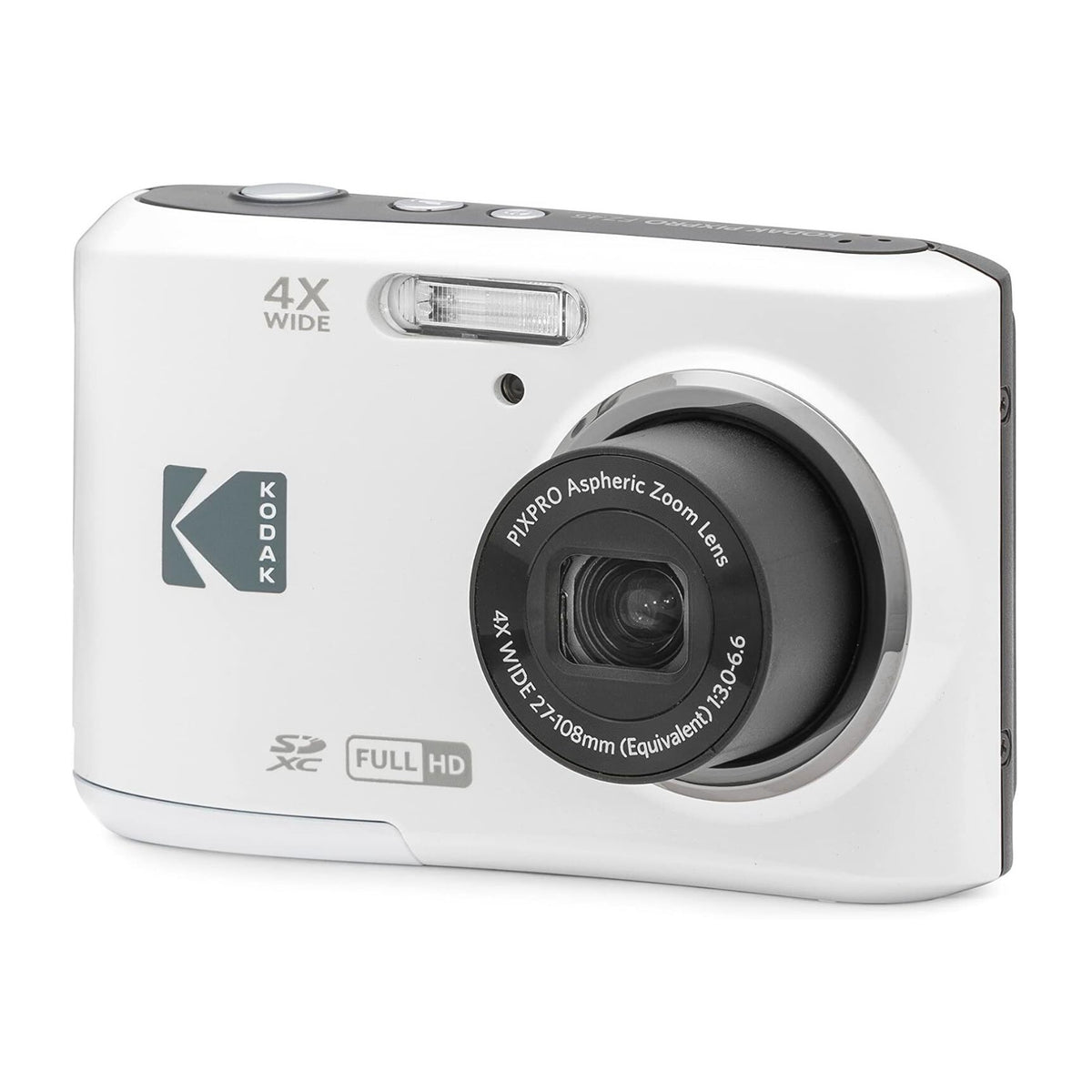 Kodak PixPro FZ45 Friendly Zoom 16MP 1080p Digital Camera (White) with Clear Silicone Case Bundle