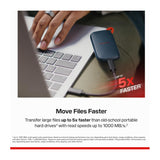 Sandisk Portable SSD V3 1TB External Solid State Drive with USB-C Connector and 1000MB/s Read Speed