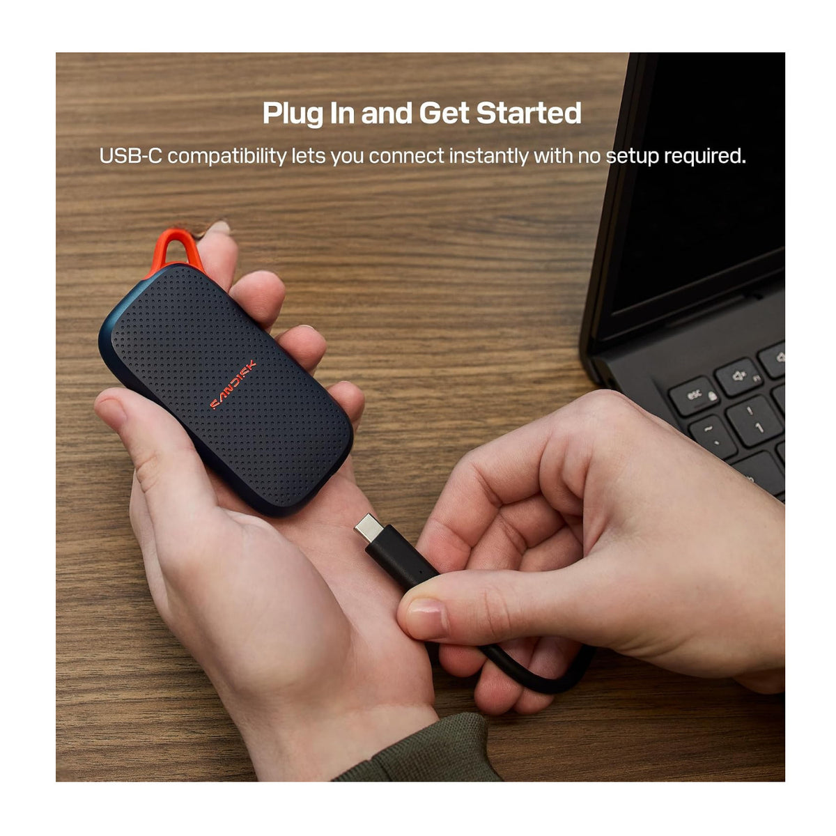 Sandisk Portable SSD V3 1TB External Solid State Drive with USB-C Connector and 1000MB/s Read Speed