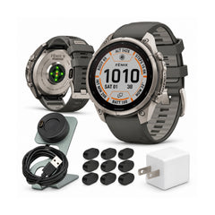 Garmin fēnix 9 Pro 51mm Solar inReach GPS Smartwatch (Pebble/Silver Gray) Bundle with Accessories
