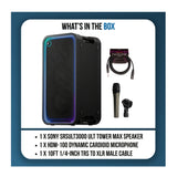 Sony SRSULT3000 ULT Tower MAX Bluetooth Speaker Bundle with Microphone and TRS to XLR Cable