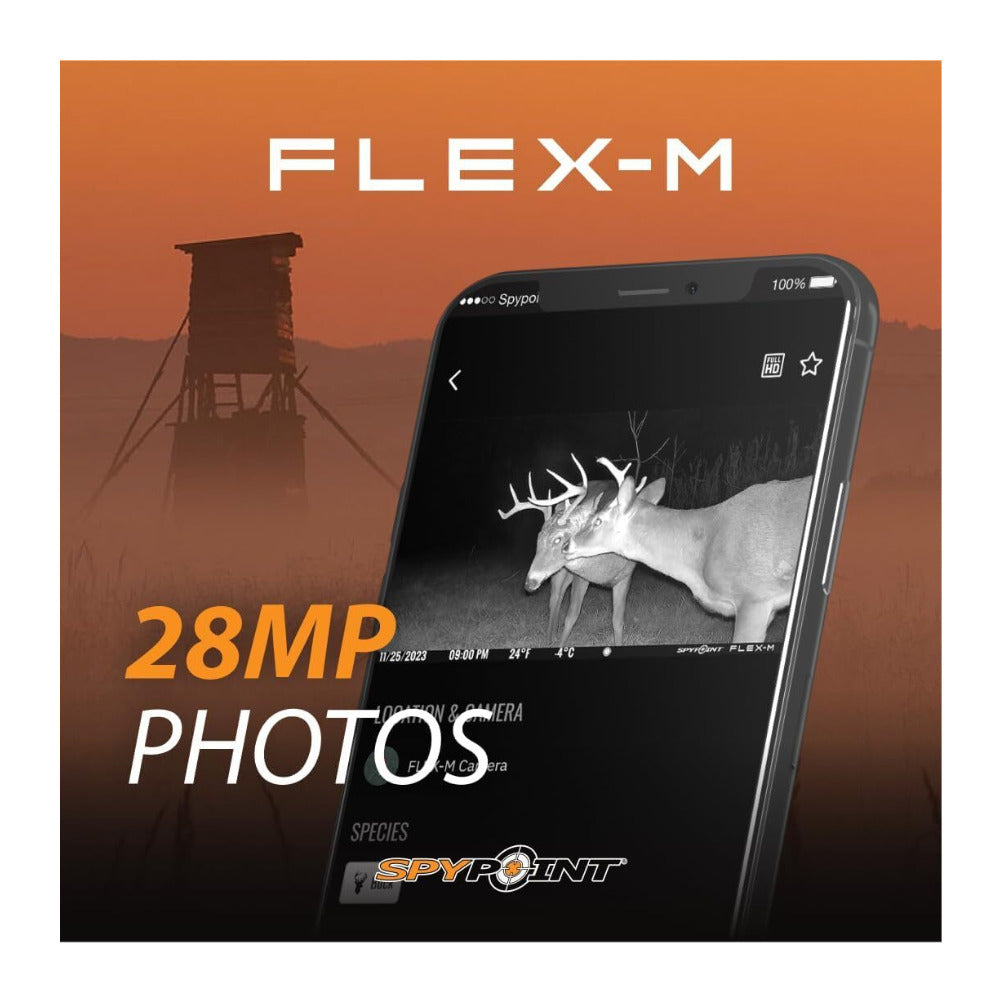 Spypoint Flex-M 28MP 720p Water-Resistant Cellular Trail Camera with HD Video Recording (4-Pack)