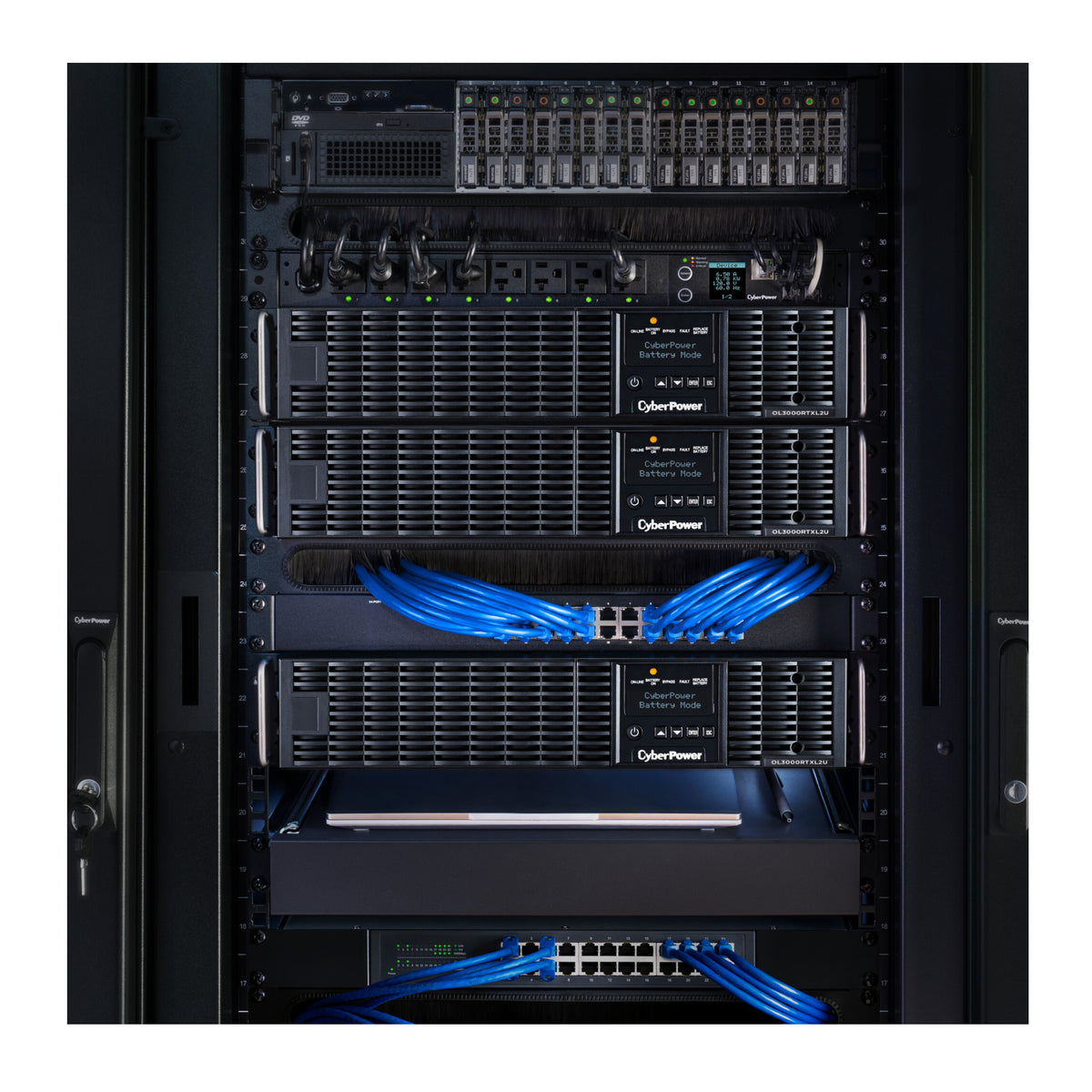 CyberPower OL3000RTXL2U Smart App Online Rack/Tower UPS 3000VA/2700W 100-125V Sine Wave 2U LCD