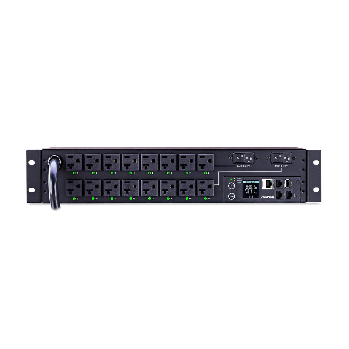 CyberPower PDU41003 16-Outlet 2U Switched Rackmount Power Distribution Unit with Metal Housing