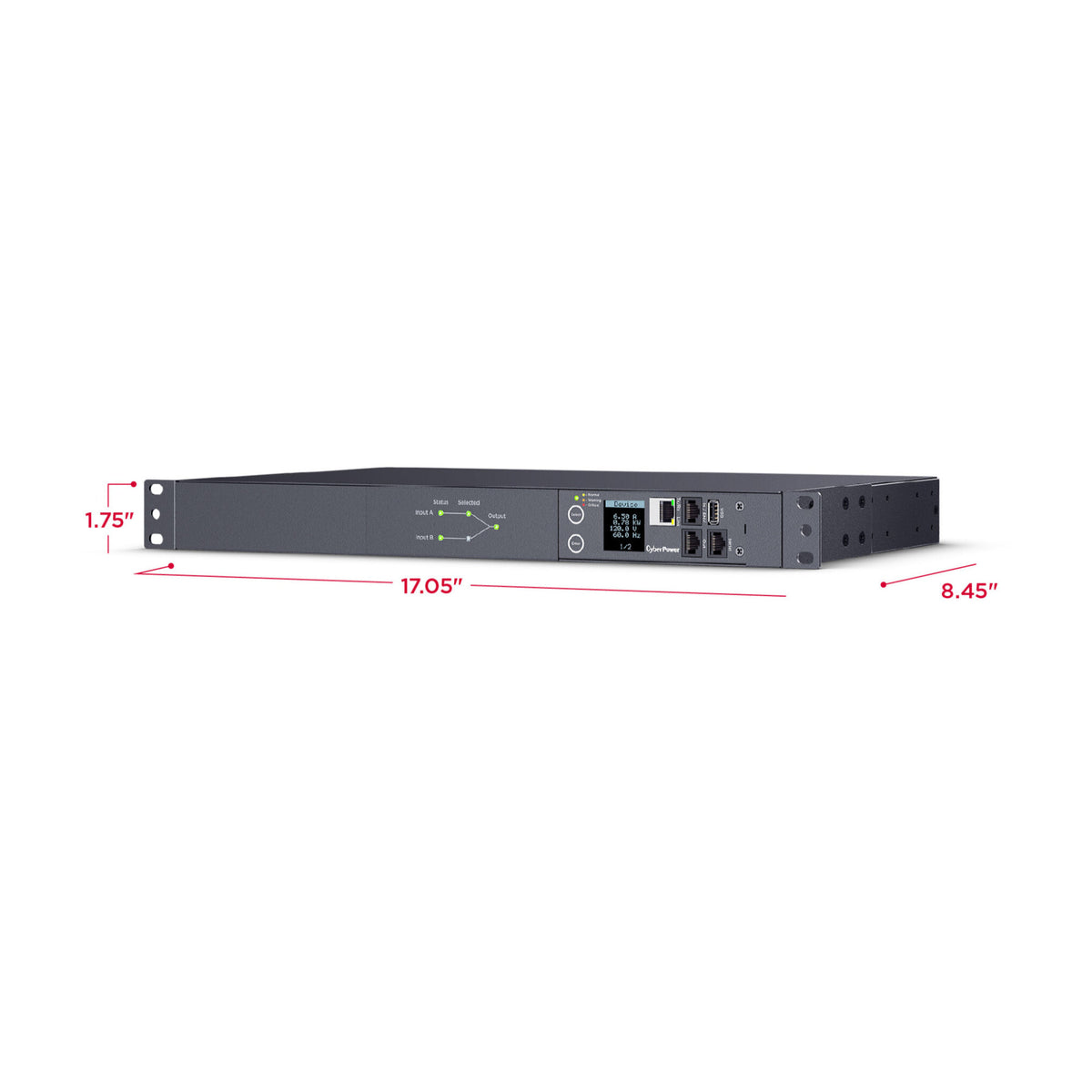CyberPower PDU44001 1U Switched ATS Rackmount Power Distribution Unit with 10 Switchable Outlets