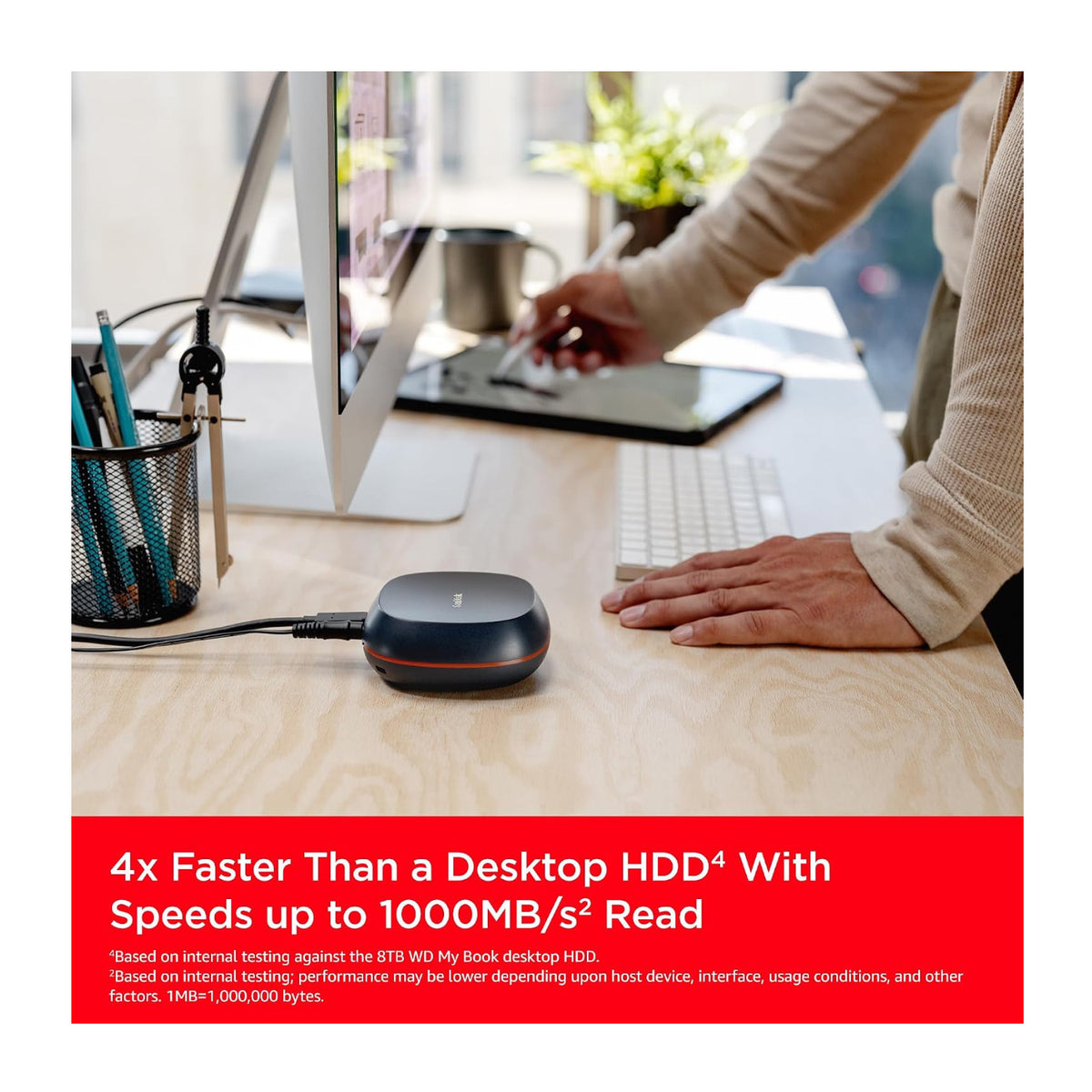 Sandisk Desk Drive 8TB USB-C 3.2 Gen 2 External Desktop Solid State Drive with 1000MB/s Read Speed