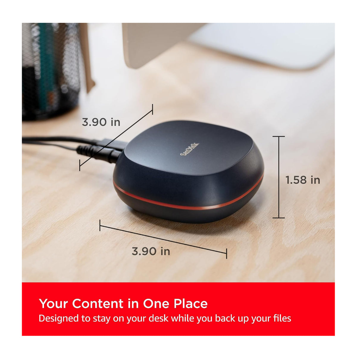 Sandisk Desk Drive 8TB USB-C 3.2 Gen 2 External Desktop Solid State Drive with 1000MB/s Read Speed