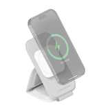 Scosche MagicMount Travel Folding 2-in-1 MagSafe Wireless Charger with USB-C Cable (White)