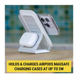 Scosche MagicMount Travel Folding 2-in-1 MagSafe Wireless Charger with USB-C Cable (White)