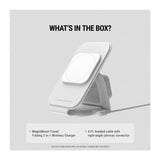 Scosche MagicMount Travel Folding 2-in-1 MagSafe Wireless Charger with USB-C Cable (White)