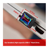 Sandisk Extreme Fit 64GB USB-C 3.2 Plug-and-Stay Low Profile Flash Drive with 300MB/s Read Speed