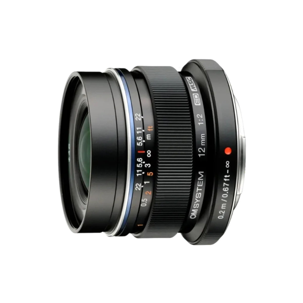 OM SYSTEM M.Zuiko Digital ED 12mm F2 Compact Wide Angle Prime Lens with Lightweight Body (Black)