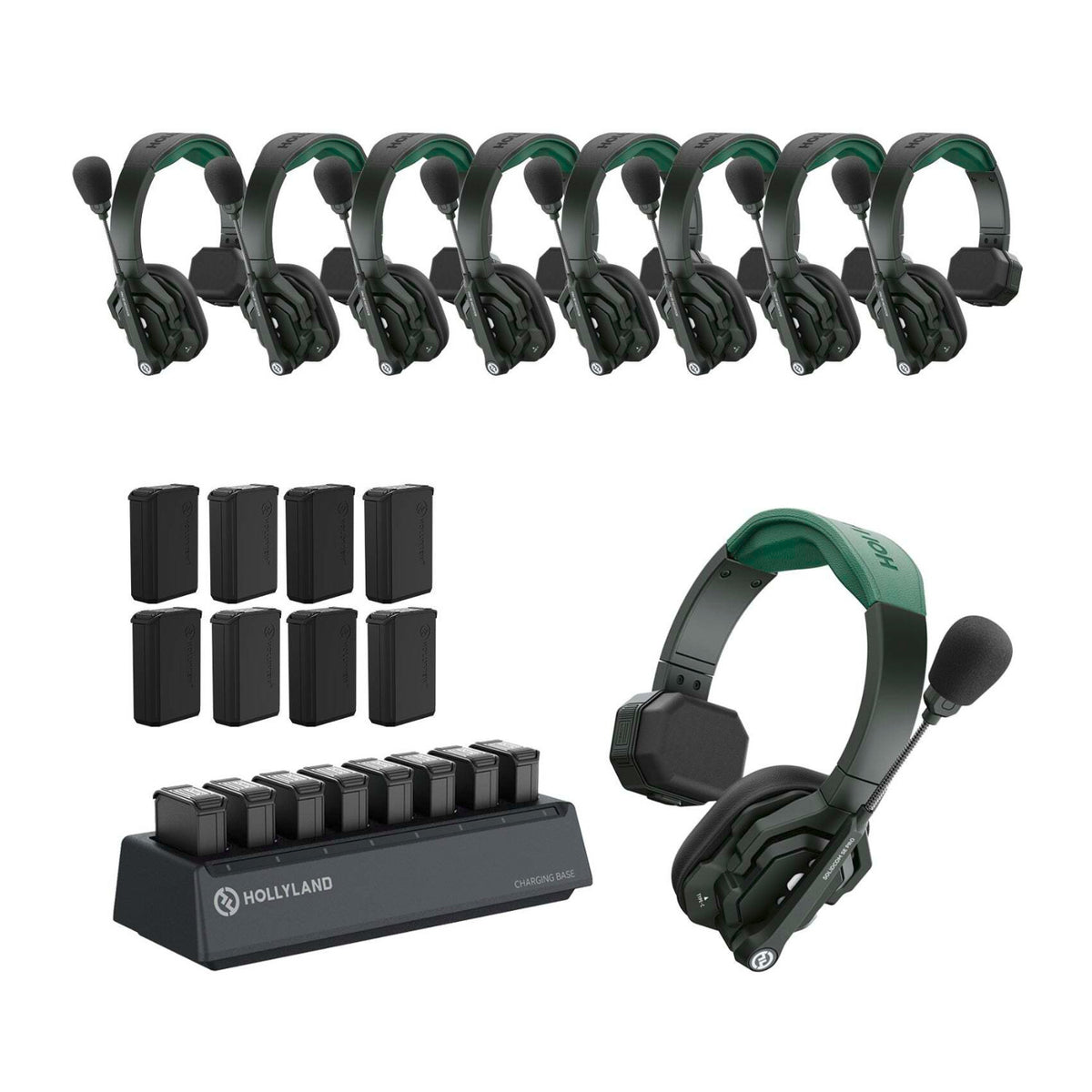 Hollyland Solidcom SE Pro 9S 9-Person 1.9 GHz Wireless Single-Ear Headset Intercom System