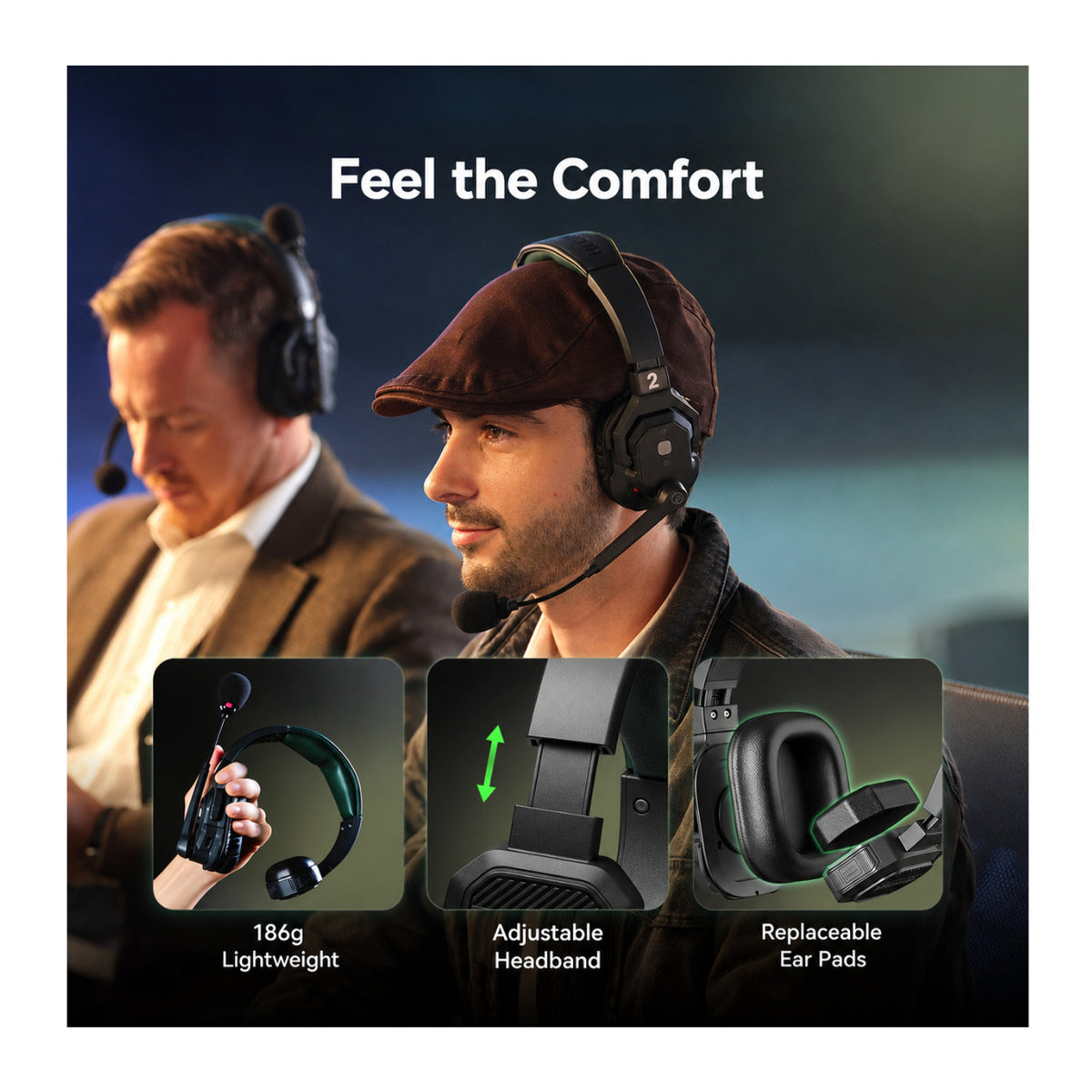 Hollyland Solidcom SE Pro 9S 9-Person 1.9 GHz Wireless Single-Ear Headset Intercom System
