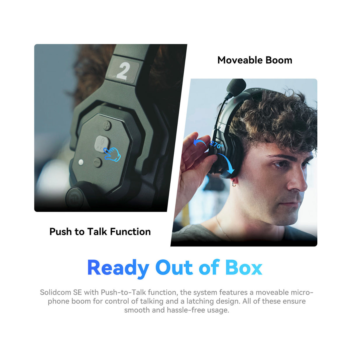 Hollyland Solidcom SE Global 4S 4-Person Noise Cancelling Wireless Intercom Headset System