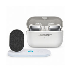Bose Ultra 2nd Gen Open-Ear Wireless Earbuds (White) with Fast Wireless Charging Pad