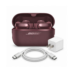 Bose Ultra 2nd Gen Open-Ear Wireless Earbuds (Cherry Chocolate) with USB-C Cable and Accessory