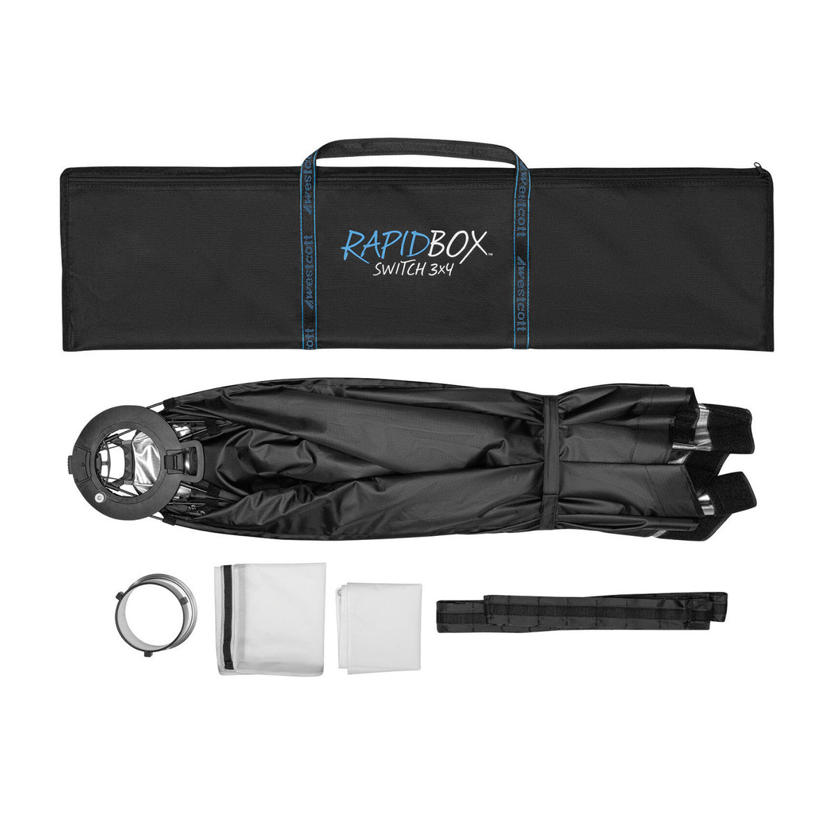 Westcott Rapid Box Switch 3x4ft Rectangular Softbox with Egg Crate Grid and Diffusion Panels