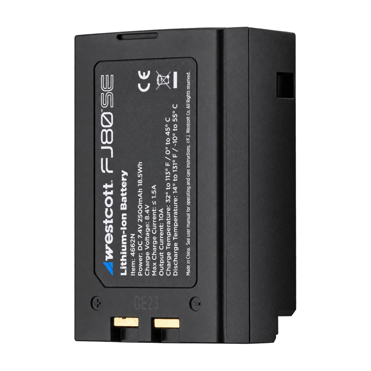 Westcott 4662N 7.4V 2500mAh Rechargeable Battery for FJ80-SE 80Ws Speedlight with USB-C Charging