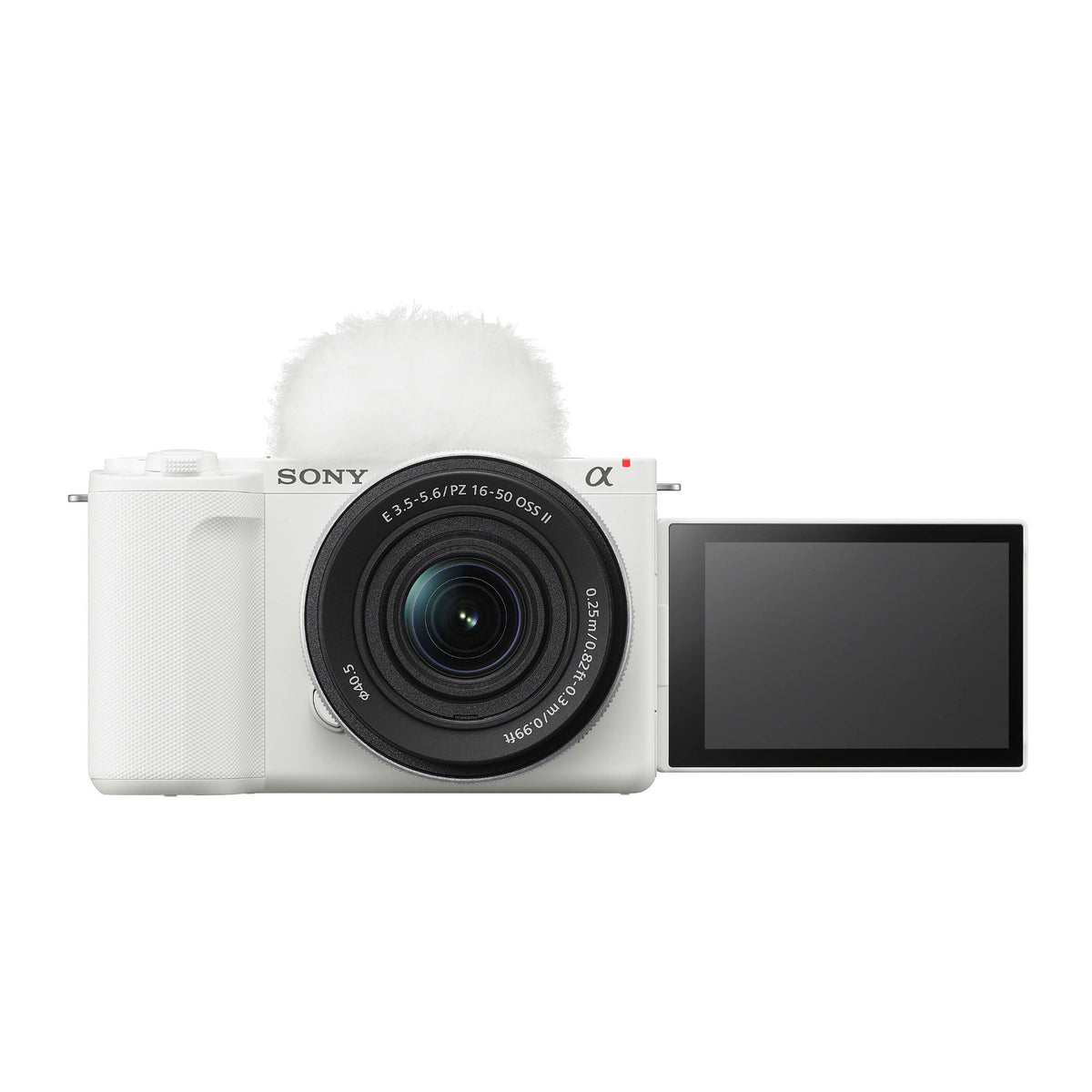 Sony ZV-E10 II Mirrorless Camera (White) with 16-50mm Lens and Mini Flash Bundle