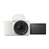 Sony ZV-E10 II Mirrorless Camera (White) with 16-50mm Lens and Mini Flash Bundle