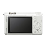 Sony ZV-E10 II Mirrorless Camera (White) with 16-50mm Lens and Mini Flash Bundle