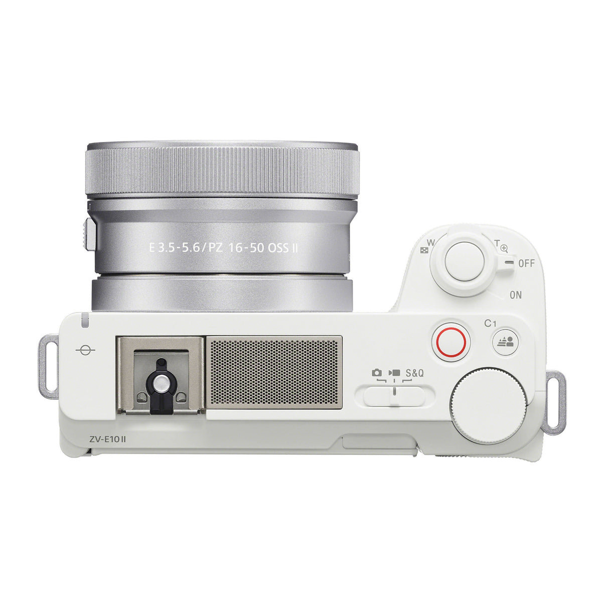 Sony ZV-E10 II Mirrorless Camera (White) with 16-50mm Lens and Mini Flash Bundle