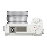 Sony ZV-E10 II Mirrorless Camera (White) with 16-50mm Lens and Mini Flash Bundle
