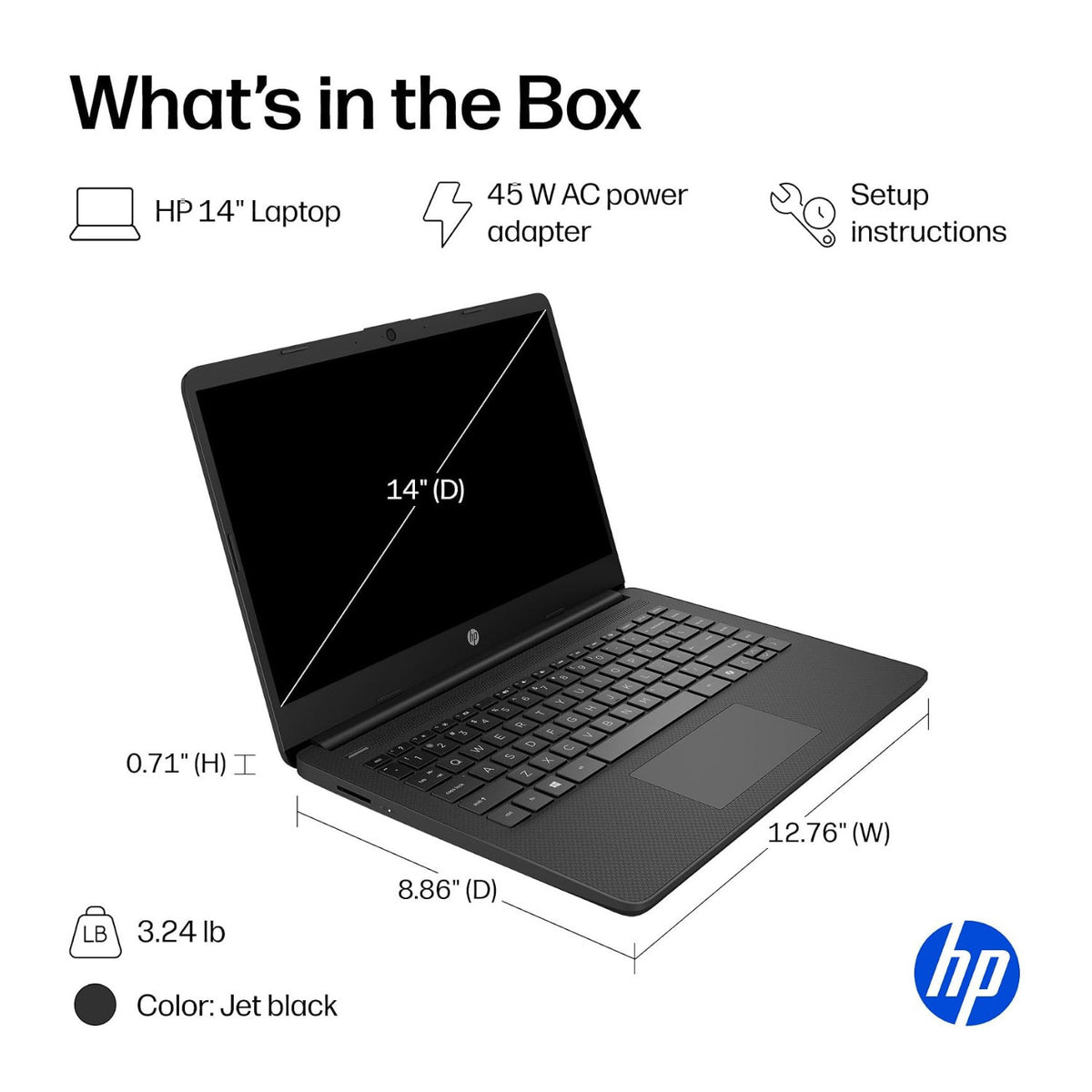 HP 14 Inch Laptop Intel N150 4GB RAM 128GB UFS Intel Graphics Windows 11 Home