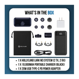 Hollyland LARK M3 Wireless System with 2 TX, 2 RX, Portable Charger, and Adapter