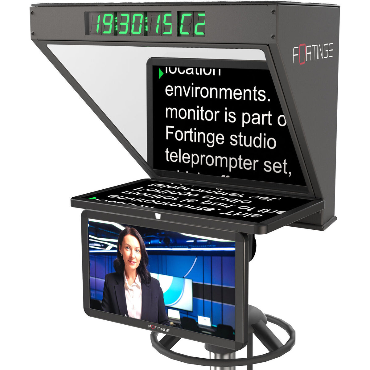 Fortinge ROBO 19-Inch High-Brightness Studio Teleprompter for PTZ Cameras