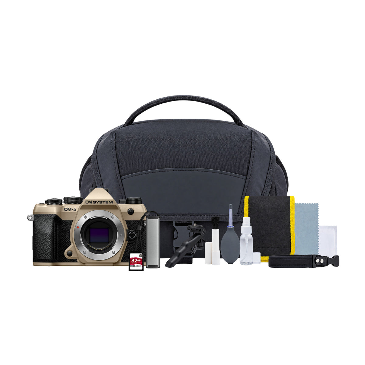 OM SYSTEM OM-5 Mark II Camera with SD Card, Bag and Accessories (Sand Beige)