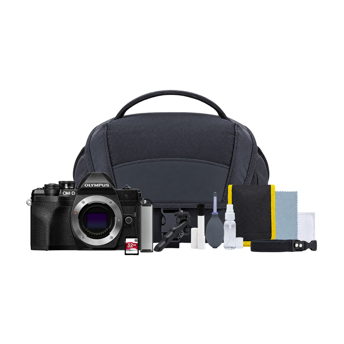 OM SYSTEM OM-D E-M10 MKIV Camera with SD Card, Bag and Accessories (Black)