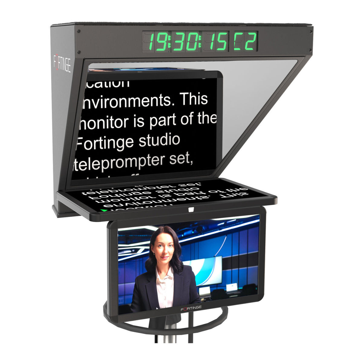 Fortinge ROBO Studio 19-Inch Teleprompter with SDI Input/Output for PTZ Cameras