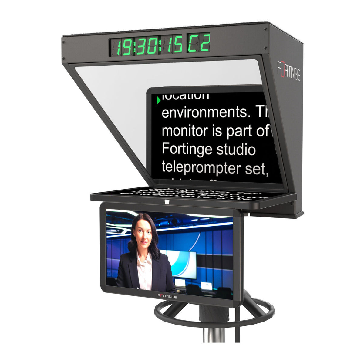 Fortinge ROBO Studio 19-Inch Teleprompter with SDI Input/Output for PTZ Cameras
