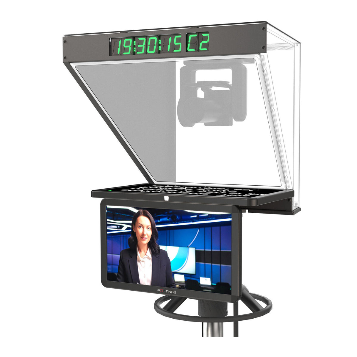 Fortinge ROBO Studio 19-Inch Teleprompter with SDI Input/Output for PTZ Cameras