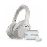 Sony WH-1000XM4C Gen2 Wireless Noise Cancelling Headphones (Silver) with Wireless Earbuds Bundle